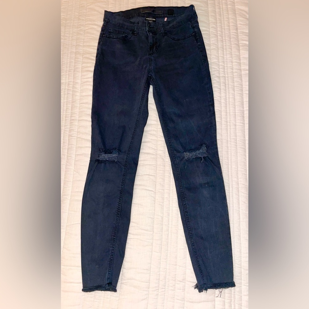 SP Black Label Distressed Skinny Jean, Black, Size 27